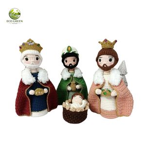 Handgefertigte Häkelfigur des Dritten Weisen Königs Balthazar, Krippenfigur, Großhandel, Katholische Religiöse Weihnachtsdekoration, Geschenk, Spielzeug - Product Image 2