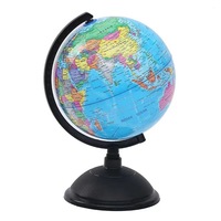 Elegante Globo Terráqueo Redondo de Aluminio con Diseño Art Deco Giratorio y Móvil para Decoración de Oficina y Hogar