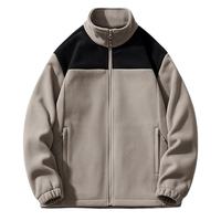 Veste polaire zippée à col montant pour homme, design OEM, respirante, coupe-vent, prix abordable, en vente