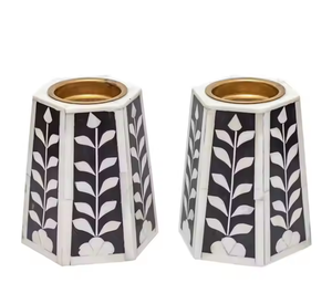Support à bougies et porte-encens en os incrusté, de haute qualité, écologique, design élégant pour la décoration de la maison, mariage, Noël - Product Image 1