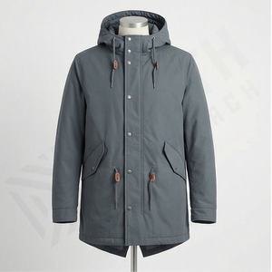 Vestes parka pour hommes sur mesure OEM, vente en gros, manteaux utilitaires à capuche vierges, rembourrage en coton, thermique, chaud, hiver, extérieur - Product Image 1