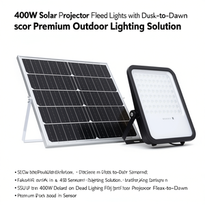 Proyector Solar de 400W con Sensor de Luz, Solución de Iluminación Exterior Premium - Product Image 2