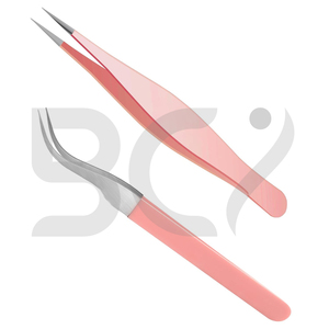 2 Pieces Straight and Curved Tip Eyelash Extension Tweezers Fine Tip High-Precision Lash Grafted Tweezers - Product Image 6