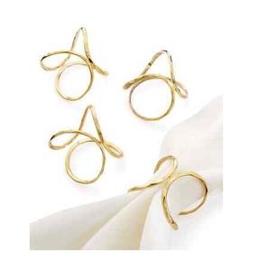 Vente en gros de ronds de serviette en or pour la décoration de mariage pas cher porte-serviettes en aluminium fait à la main en métal rond de serviette. - Product Image 4