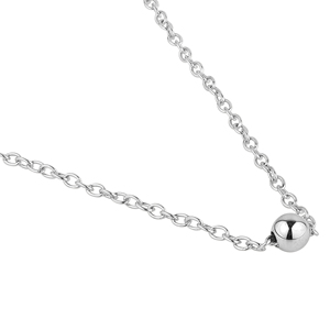 Collar de Plata de Ley 925 con Bolas de 4mm, Bañado en Rodio, Patrón Geométrico, Moderno, Oro Rosa de 14K, Oro Blanco, Diamante, Perla - Product Image 2
