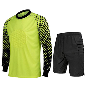 Tenue de gardien de but de football pour homme adulte, bleu clair et noir, maillot à manches longues rembourré, short de protection respirant à séchage rapide - Product Image 4