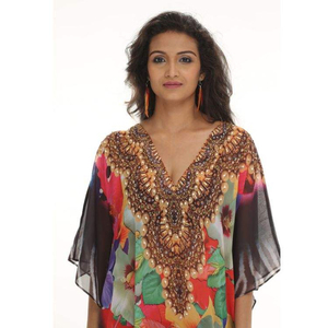 Robe d'été en georgette de haute qualité, magnifique, imprimée, à motif tribal, légère, taille unique, provenant d'un fournisseur indien - Product Image 2