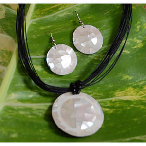 Collier de coquillages avec boucles d'oreilles, bijoux en coquillages, ensemble de coquillages, bijoux en mosaïque de coquillages, coquillage de nautilus craek - Product Image 4