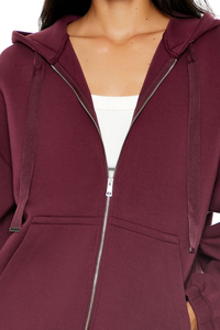 Sweat-shirt à capuche pour femme, vêtements de sport d'hiver, uni, manches longues, cordon de serrage, poche zippée brodée, streetwear personnalisé sur le devant - Product Image 4