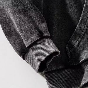 Automne hommes haute qualité à capuche 100% coton polaire cravate-teinture en détresse broderie Patch solide Anti-rides séchage rapide respirant - Product Image 2