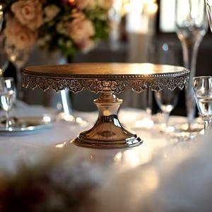 Présentoir à gâteaux en or Présentoir à desserts d'anniversaire Présentoir alimentaire Outils de gâteaux de mariage - Product Image 4