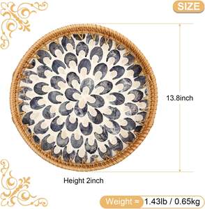 Produit de vente chaude plateau alimentaire MOP avec rond pour la décoration de table, le stockage et l'affichage des fruits du pain de thé au Vietnam - Product Image 2