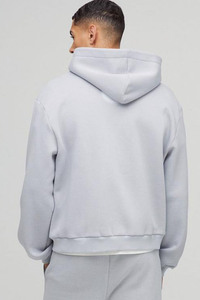 Sweats à capuche pour hommes gris 330GSM surdimensionnés Boxy Fit Heart Printed Zip Up Through Cotton Blended New Design Hoodies Men Vente en gros personnalisé - Product Image 3