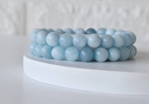 Hot Selling High Quality Aquamarine 8mm Round Beaded <b>Bracelet</b> Semi Precious Healing <b>Gemstone</b> <b>Bracelet</b> for Jewelry Meditation - Product Image 5