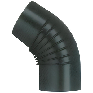 Gomito a 45 gradi per stufa a legna in porcellana nero classico diametro 14 - Product Image 1