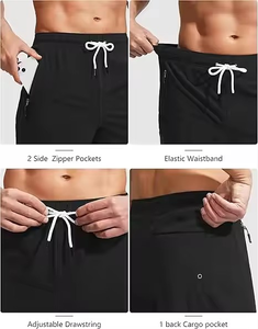 Logo personnalisable Short de bain décontracté pour homme Taille moyenne Short de bain à séchage rapide Maillot de bain imprimé OEM unisexe Short de plage teint en couleur unie - Product Image 4