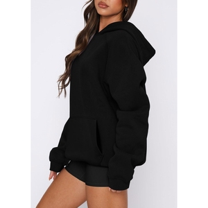 2025 Best Selling Wholesale Premium Quality <b>Women's</b> Autumn Winter Custom Printed Front Logo 100% Cotton <b>Fleece</b> Quick Dry - Product Image 5