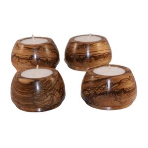 Juego de 4 portavelas de madera de diseño moderno, portavelas de madera decorativo para el hogar, portavelas de madera de Calidad exclusiva - Product Image 1