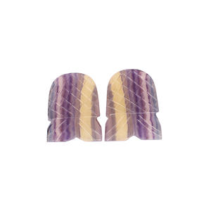 Lot de 2 pierres précieuses 75cts Multi Fluorite Sculpture de pierres précieuses en vrac pour la fabrication de bijoux Bague en pierre Boucle d'oreille - Product Image 5