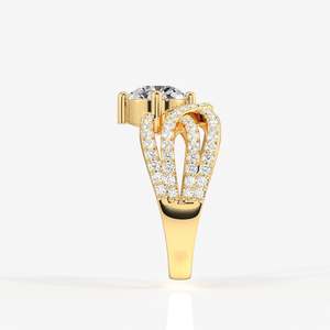 Lab Grown Diamond <b>Cocktail</b> <b>Ring</b> with Portuguese Cut 18K <b>Gold</b> <b>Ring</b> - Product Image 3