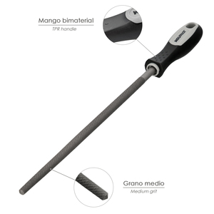 Lima rotonda media fine da 10 pollici con manico - Product Image 3
