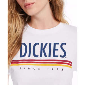 T-shirt da donna Dickies in cotone traspirante con logo e decorazioni a catena animata, taglie XS-XXL, per l'estate, bianco, taglia L - Product Image 3