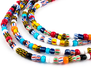 Tribal étnico rústico Multicolor 8mm antiguo Chevron Arco Iris Murano cuentas de vidrio para manualidades con cuentas y decoraciones de cristal para el hogar - Product Image 2