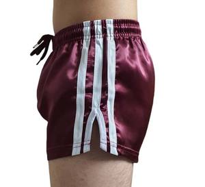 Bas athlétique Brillant Satin Qualité Gym Short De Bain Brillant Distressed Vintage Look Séchage Rapide Respirant - Product Image 4
