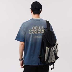 เสื้อยืดแขนสั้นผู้ชายสไตล์วินเทจ ย้อมสีฟอกสี ทำจากผ้าฝ้ายออร์แกนิคถักน้ำหนัก 220 กรัม สไตล์สตรีทแวร์ รับผลิตตามสั่ง ขายส่ง - Product Image 6