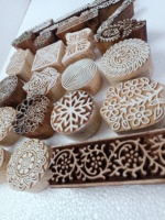 Blocs d'impression en bois anciens gravés sur mesure sur le thème de l'ange pour l'impression sur tissu et la décoration intérieure