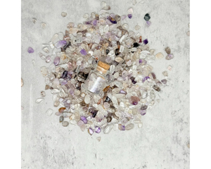 7 Chakra Crystal Chips Carved Feng Shui Natural Crushed <b>Mini</b> Tumbled Stone in <b>Mini</b> <b>Bottle</b> for Bulk Wholesale - Product Image 3