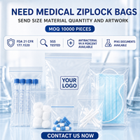 Sac à fermeture éclair de sécurité en PE de qualité médicale, sac pour échantillons, avec logo personnalisé imprimé pour l'emballage de médicaments hospitaliers