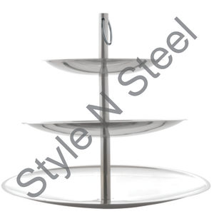 Grand support à gâteau personnalisé à 3 niveaux avec plaque en acier inoxydable pour le plateau à café et à bonbons du salon - Product Image 1