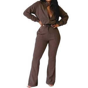 Chándal de forro polar cortavientos con capucha para mujer, tallas grandes, con logo personalizado, de nailon, algodón, poliéster, forro polar técnico, estilo acampanado, liso - Product Image 1