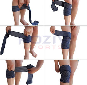 Bandages de genou en coton de haute qualité avec logo personnalisé pour le soutien des articulations, respirants, légers, antidérapants et fonction de maintien au chaud - Product Image 5