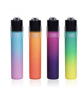 Wholesale <b>Custom</b> Logo Plastic for Butane <b>Lighter</b> with Grinding Wheel American Style Portable & Refillable for Outdoor Use - Product Image 1