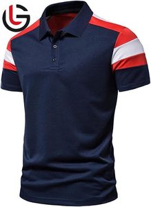Venta caliente High Street Formal Nuevo 100% Tela de LICRA de algodón orgánico Tallas grandes Casual Liso Impreso Polo de golf Camiseta para hombres - Product Image 2