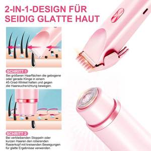 Depiladora Eléctrica Recargable USB-C de Doble Cabezal para Mujer, para Cara, Piernas, Brazos y Área del Bikini, Uso en Seco y Húmedo, Resistente al Agua IPX7, Lavable - Product Image 6