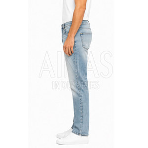Jean slim moderne décontracté pour homme, tissu extensible léger, confortable, cinq poches, vêtement de mode durable pour le quotidien - Product Image 6