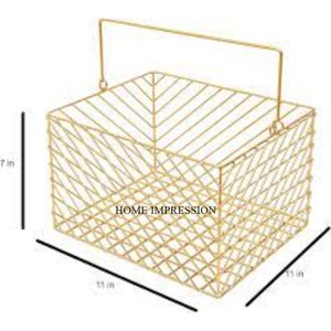 Most Fancy Unique Designer Gold Plated Metal <b>Wire</b> Made <b>Storage</b> Organization Fruit and Bread <b>Basket</b> From Indian Manufacturer - Product Image 1