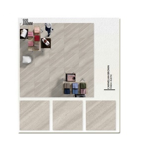 Baldosas de Porcelana Color Marrón Cemento, Semi-Mate, 60x60cm, Modernas, Antideslizantes, para Sala de Estar, Dormitorio, Baño - Product Image 3