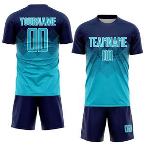 Maillot de football personnalisé, tenue de football, design personnalisé, nom du club, impression par transfert thermique, respirant, été, anti-UV, séchage rapide - Product Image 1
