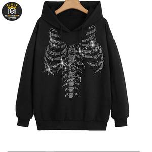 Sudadera con capucha informal de invierno para hombre, 100% de algodón personalizado de alta calidad con diamantes de imitación, sudaderas con capucha para hombre - Product Image 1