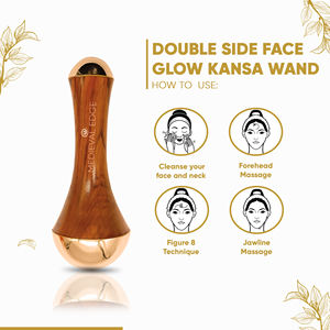 100% baguette Kansa double face originale pour un massage ayurvédique ultime et un outil de beauté pour les soins de la peau Fabrication indienne originale - Product Image 2