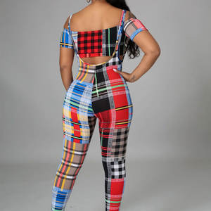 Mono de 2 piezas para mujer de ajuste cómodo con diseño OEM personalizado de gran oferta, mono de mujer de talla adulta de Material elástico - Product Image 2