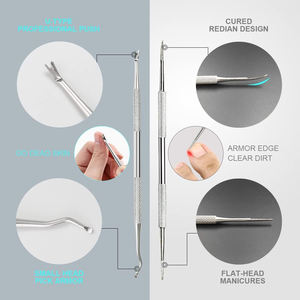 Kit professionnel de curettes et limes à ongles en acier inoxydable double extrémité pour le traitement des ongles incarnés et les soins des pieds - Product Image 5
