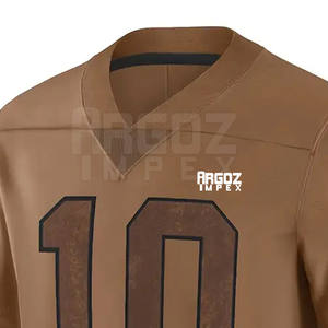 เสื้อฟุตบอลอเมริกันผ้าโพลีเอสเตอร์แขนสั้นดีไซน์ล่าสุดออกแบบได้ตามต้องการ100% - Product Image 3