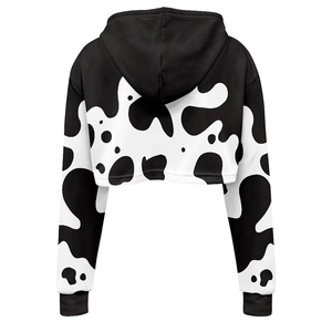 Top court à manches longues en coton à impression numérique de la meilleure qualité, sweat à capuche pour femme pour vêtements de sport, sweat à capuche pour femme avec logo personnalisé OEM - Product Image 5