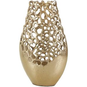 Vase de table en aluminium perforé épais de style Art déco, finition nickel antique, pour la décoration de la maison et du bureau - Product Image 2