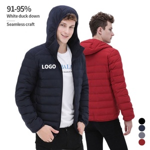 Chaqueta de Plumón para Hombre, con Capucha, Manga Larga, Personalizada, 90% Plumón de Pato, Chaqueta de Invierno, Envío DDP - Product Image 1